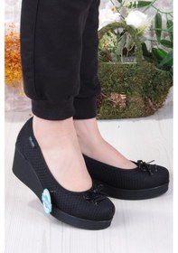 Resim Fort King Annabel Rahat Hafif Anatomic Insole Taban Dolgu Topuk Kadın Ayakkabı Siyah 