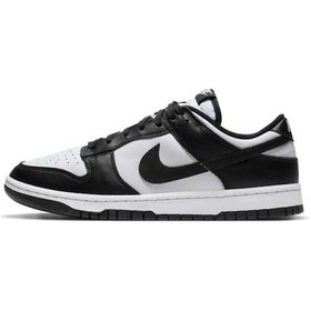 Resim Nike Dunk Low Retro Panda Leather Mens Sneaker Hakiki Deri Günlük Spor Ayakkabı Siyah Beyaz Beyaz - Siyah 