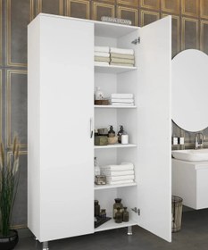 Resim 2 Kapaklı 5 Raflı Banyo Dolabı 