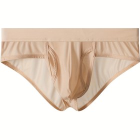 Resim Şık Nefes Alabilen Rahat Esnek Külot, Ice Sliky Fiber Kumaş Erkek İç Çamaşırları, Spor ve Günlük Kullanım için Düşük Bel Hafif Mesh Boxer Şortlar 