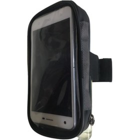 Resim Siyah Su Geçirmez Kol Bağlantılı Lastikli Ayarlı Telefon Tutucu 