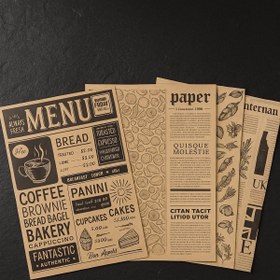 Resim Coşev 50 Adet sunum kağıdı kendinden vintage desenli yağlı gazete 