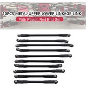 Resim Axial Scx10 Iı 90046 90047 İçin Yüksek Kaliteli Metal Çekme Çubukları Seti - 10 Parça Siyah 