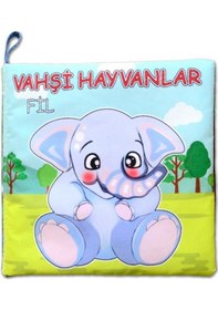 Resim Vahşi Hayvanlar Sessiz Kumaş Kitap T111 - Bez Kitap , Eğitici Oyuncak ,yumuşak Ve Hışırtılı 