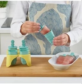 Resim IKEA Uppfylld Dondurma Kalıbı, Turkuaz-Sarı, 6 Adet 