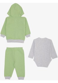 Resim Breeze Erkek Bebek Zıbınlı 3 Lü Takım Sevimli Dalmaçyalı Gözlüklü Köpekçik Nakışlı 4 Ay-1 Yaş, Yeşil Yeşil 