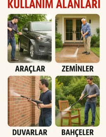 Resim CMC Tools 135 Bar Yüksek Basınçlı Yıkama Makinesi 1600 W 220 V – Bahçe & Araç Temizliği 