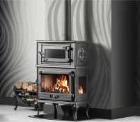 Resim Üç Camlı Fırınlı Döküm Şömine Soba Erendemir 