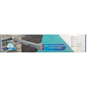 Resim Koral Alüminyum Balkon Çamaşır Kurutma Askılığı 80X30 Bronz 