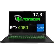 Resim MONSTER TULPAR T7 V20.8 İ7 12700H 16 GB RAM 512 GB SSD RTX 4060 8 GB 17.3 GAMİNG NOTEBOOK 
