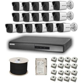 Resim Hikvision 4 MP Mikrofonlu 16 Kameralı 4 TB Disk Tak Çalıştır Hazır IP Kamera Seti 