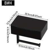 Resim Meridiangoods Siyah Tip B Deliksiz Duvara Yapışan Çok Amaçlı Tuvalet Kağıdılığı Telefon Şarj Ünitesi Demir Tasarım Siyah 