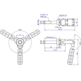 Resim MAMMUD GoodHand GH-36224M İtmeli Çekmeli Geçiş Kelepçesi | 318 kg Kapasiteli Burun Monteli Kelepçe - Endüst 