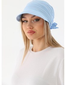 Resim Safari Bağlamalı Bebe Mavisi Siperli Bandana Vizör Bebe Mavisi 