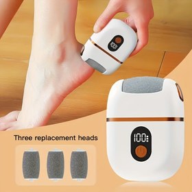 Resim 2025 En Son Baskı - Şarj Edilebilir Elektrikli Ayak Dosyası, 3 Değiştirilebilir Başlık, Kuru, Çatlamış Cilt Bakımı İçin Kalın Parlatma Aracı, Taşınabilir ve Kullanımı Kolay, USB Şarj, Dijital Ekran, Lityum Pil - Trimmer 