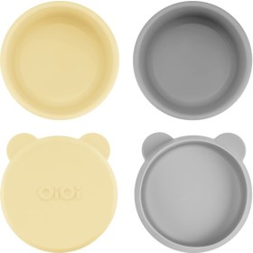 Resim Silikon Kapaklı Mini Kase 2'li Mini Bites - Mellow Yellow / Powder Grey 