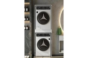 Resim Moonlife Çamaşır Sepeti Çekmeceli Çamaşır ve Kurutma Makinesi Banyo Dolabı 