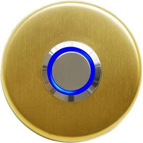 Resim Lockway Z-101gm Paslanmaz Zil Butonu - Altın Renk Mavi Led 