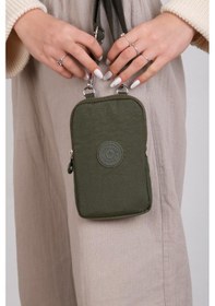 Resim Baginn Klinkır Kumaş Mini Çapraz Askılı Kadın Cep Telefonu Çantası Mini Cüzdan Çanta 20 10 Cm Su İtici Yeşil 