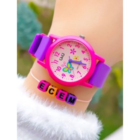 Resim Q&Q Silikon Kordonlu 10 Atm Su Geçirmez Kız Çocuk Kol Saati Kişiye Özel Hediye Isimli Bileklik 
