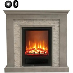 Resim Dlc 1218S Retro Taş 1600W Bluetooth ve Ses Efektli Dekoratif Elektrikli Şömine 