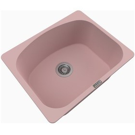 Resim Polex Cristalüx Granit Evye P-OL60 Pembe Tezgah Altı Ve Tezgah Üstü Kare Mutfak Evyesi 60x49.5 CM 