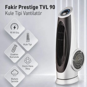 Resim Fakir Prestige TVL 90 90W Uzaktan Kumandalı, Güçlü Hava Akışlı Kule Tipi Vantilatör - Beyaz 