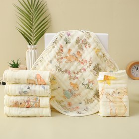 Resim 4'lü/6'lı Ultra Yumuşak 6 Katman Pamuklu Havlular - Nefes Alabilen Hızlı Kuruyan Banyo ve Yüz Havlusu, Sevimli Tavşan & Çiçek Deseni, Çok Boyutlu Duş, Spor Salonu, Spa, Seyahat İçin - Mükemmel Paskalya, Şükran Günü, Noel Hediyeleri, Spa Temel Ürünleri, Karikatür Hayvan Deseni, Yüksek Kalite Kumaş 