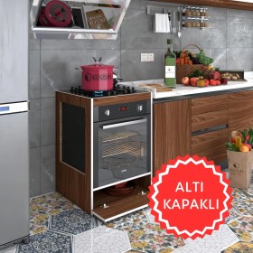Resim Kenzlife ankastre modülü kabini vanadyum3 cvz fırın ocak dolabı kapaklı 