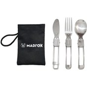 Resim Madfox Heavy Duty 3ın1 Katlanır Çatal Kaşık Bıçak Seti Gümüş 