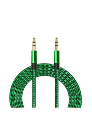 Resim Diwu Aux Stereo 3.5mm Data Ses Örgü Kablo Yeşil 