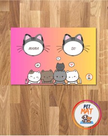 Resim MEVESE Petmat Kedi Mama Paspası , Kaymaz Taban , Yıkanabilir , Evcil Hayvan Paspası 008-PS 