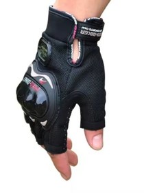 Resim BabeMotor Yarım Parmak Korumalı Paintball Motorcross Bisiklet Motorsiklet Eldiveni 