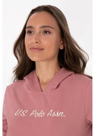 Resim U.S. Polo Assn. Kadın Gül Kurusu Kapüşonlu Sweatshırt 50313559-VR221 