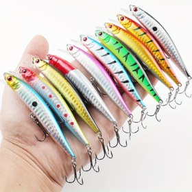 Resim 10'lu Minnow Balıkçılık Yem Seti - Dayanıklı ABS Malzeme, Tatlısu & Tuzlu Su Balıkçılığı İçin İdeal 