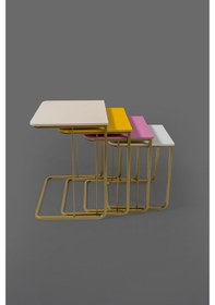 Resim Veys Yaldızlı Vegas Zigon Sehpa - Tekersiz (541593160) 