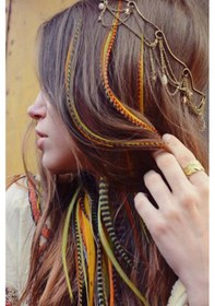 Resim Prodiva Gerçek Sülün Tüyü.Saç Aksesuarı 14 Lü Karışık Renkler 