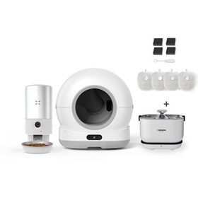 Resim Xenon Smart Akıllı Kameralı Kedi Tuvaleti Çelik Kaseli 5 LT Mama Kabı Akıllı Su Pınarı ve Filtre 4'lü Pet Seti 