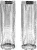 Resim 2 Adet Tekerlekli Izgara Sepeti - Şimdiye Kadarki En İyi Izgara Sepeti, Paslanmaz Çelikten Yuvarlak Izgara Ağı - Fk1 - Kdo 