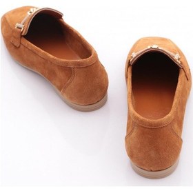 Resim Dgn 3652 Kadin Tokali Loafer Ayakkabi Taba Süet 