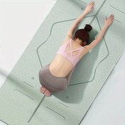 Resim TPE Yoga Mat ile Asana Kılavuz Çizgisi - 1 adet Kaymaz, Kalın Fitness Mat, Denge ve Sabitlik İçin Geliştirilmiş 