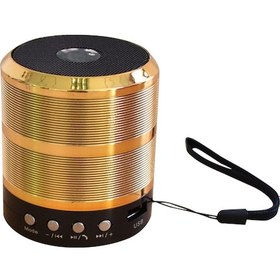 Resim Hombey Metal Müzik Hoparlörü - Kablosuz Bluetooth, Tf Kart/usb Desteği, 3w Güç, Derin Taban, Sarı 