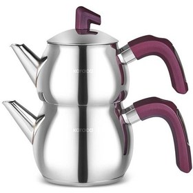 Resim Karaca Viyola İndüksiyon Tabanlı Midi Çaydanlık Takım Mürdüm 