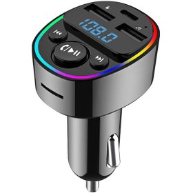 Resim Oto Mp3 Çalar Bluetooth 5.0 Fm Transmitter, Çift Usb, 7 Renkli Işık, Tf Kart/usb Desteği, Gerçek Zamanlı Voltaj Monitörü, Tuşlu Model 