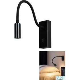 Resim Siyah Baykuş LED Aplik 3W Yatak Başı Kitap Okuma Lambası 3000K Günışığı 1 E27 Metal Ledli 