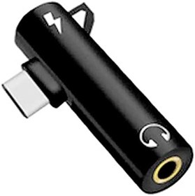 Resim Type-C Adaptörü Çağrı Müzik Şarj 2'si 1 arada 3,5 mm Yuvarlak Delikli Kulaklık Dönüştürücü 