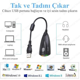 Resim SANEC USB Harici 7.1 12 Kanal Ses Kartı 