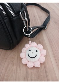 Resim Örgü Amigurumi Papatya Anahtarlık 
