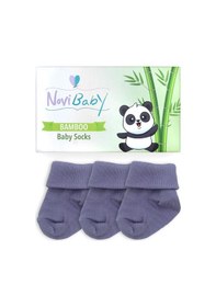 Resim Novibaby 3'lü Bambu Yenidoğan Bebek Çorabı I Cloud I 0-6 ay "Karışık Renkli" 