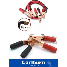 Resim Araba Çantalı %100 Bakır 0.50MM Kalın Kablo 1200 Amper Güçlü 2 Metre Akü Takviye Hızlı Şarj Kablosu 